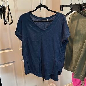 Women's Blue V-Neck Top